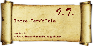 Incze Terézia névjegykártya